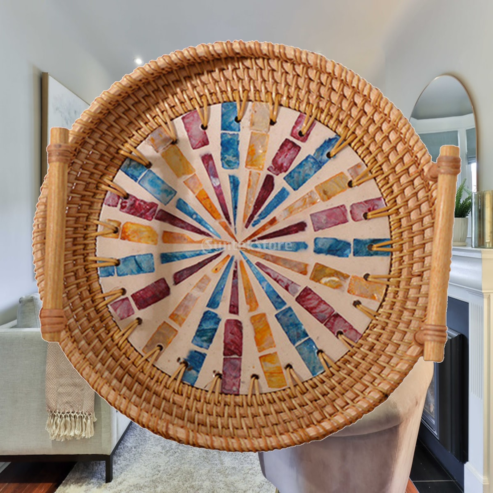 Rattan Tray Handle - Rattan Serving Tray Bread Serving Basket