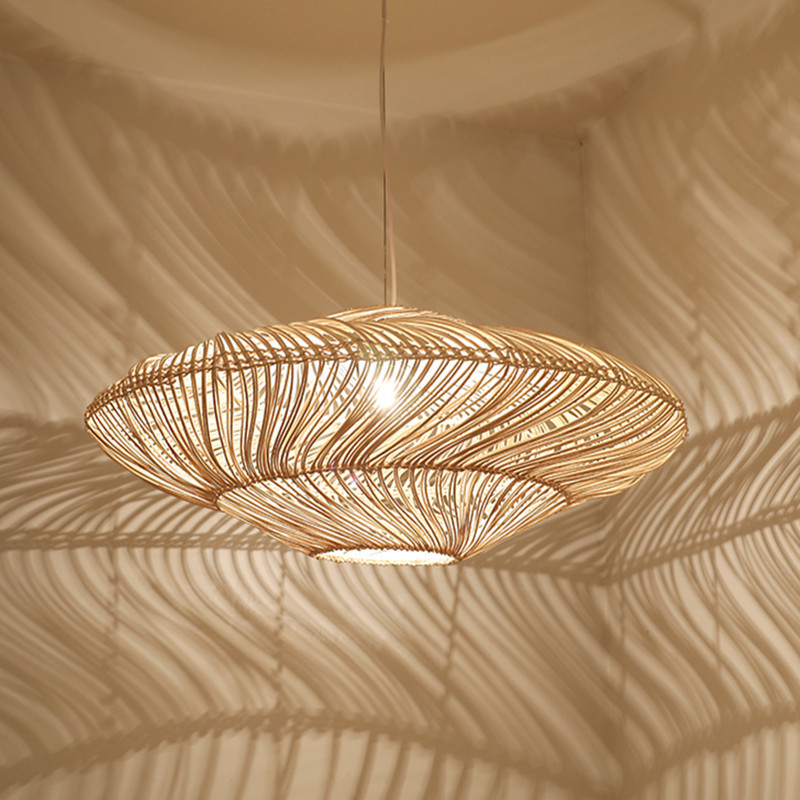 Wicker Pendant Shade - New UFO Shades Pendant Lamp Japanese