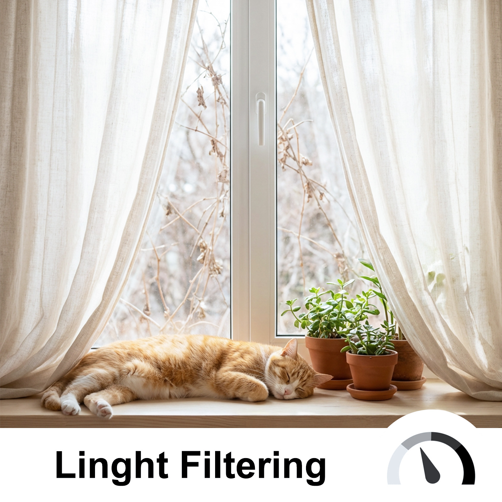 Beige Voile Curtains 2 Panels  - Linen Curtain Eyelet 评论和价格