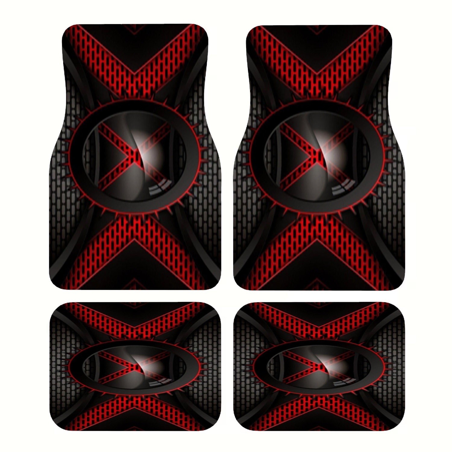 4pcs Car Floor Mats, Black & R - Interior Design Industrial Style 评论和价格
