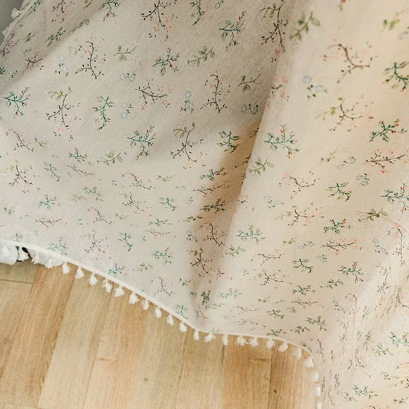 Floral Farmhouse Curtains Semi - Linen Curtain Eyelet 评论和价格