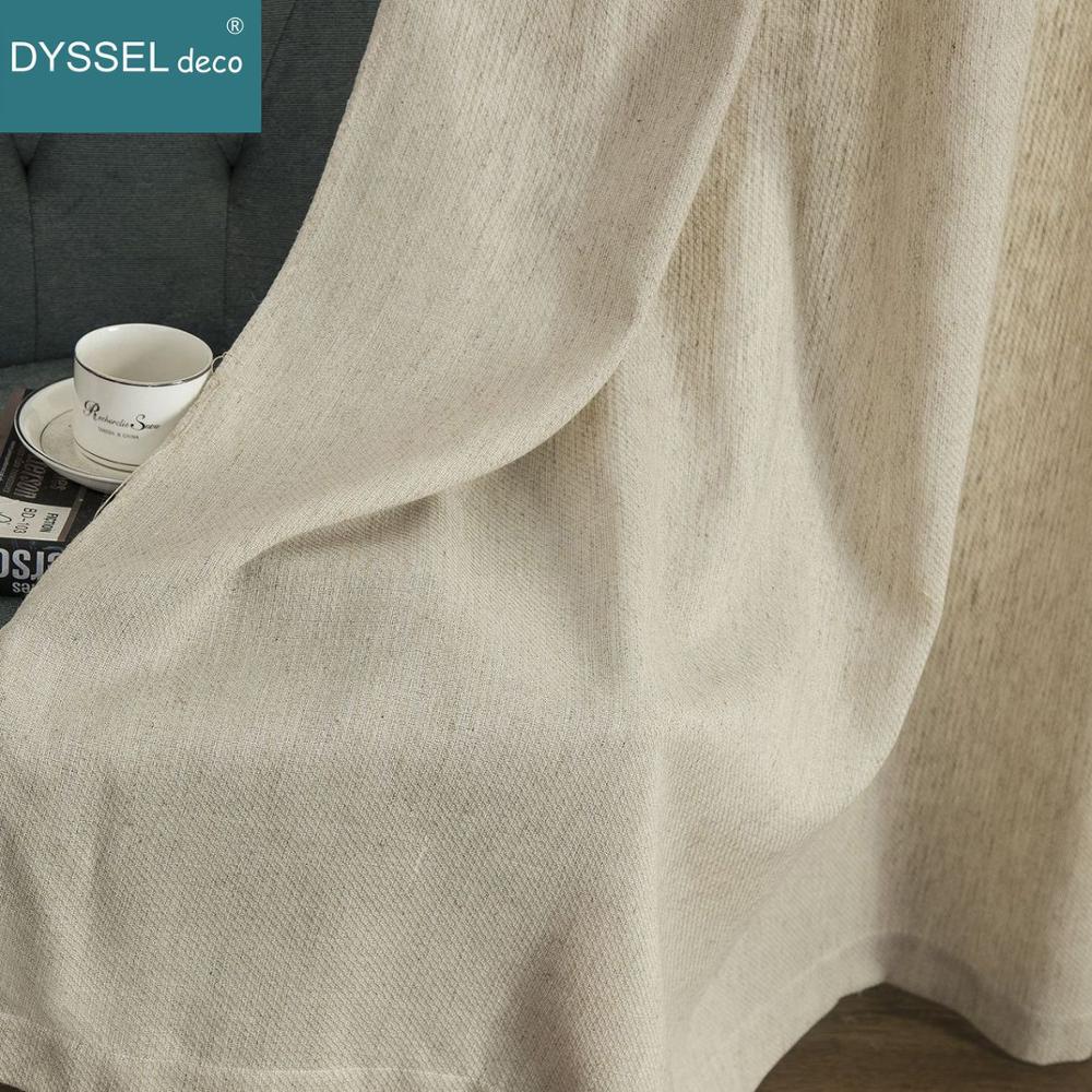 Solid Home Decorative Anti-UV  - Linen Curtain Eyelet 评论和价格