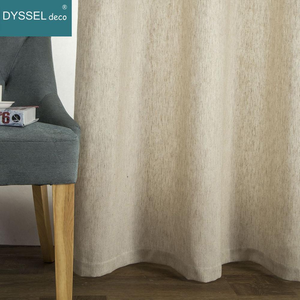 Solid Home Decorative Anti-UV  - Linen Curtain Eyelet 评论和价格