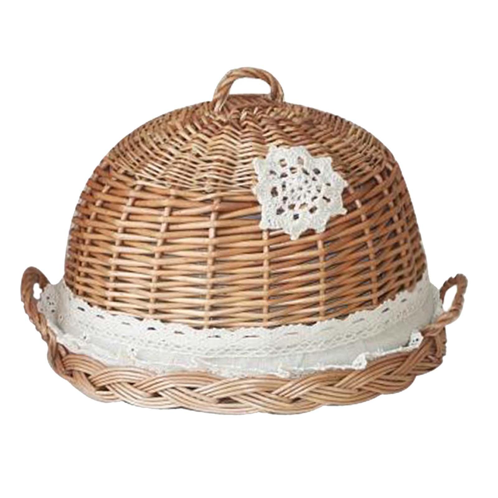 Food Dome Lid and Serving Tray - Rattan Tray Handle 评论和价格