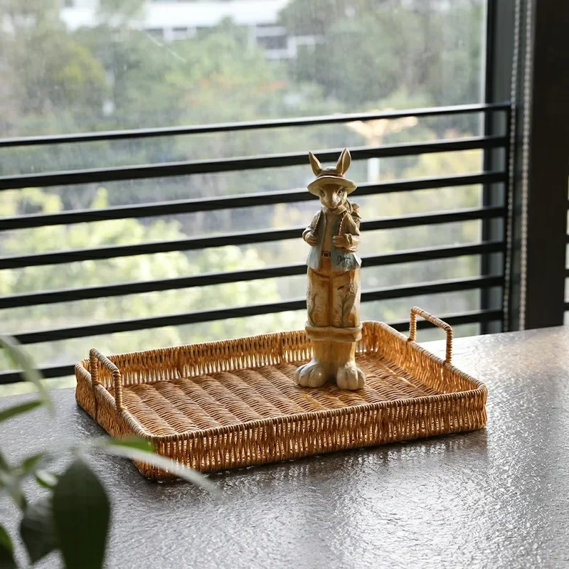 Plastic Storage Tray With Hand - Rattan Tray Handle 评论和价格