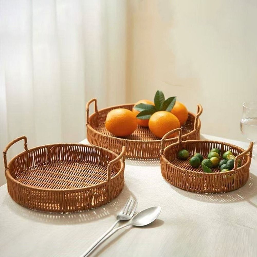 Large Capacity Imitation Ratta - Rattan Tray Handle 评论和价格