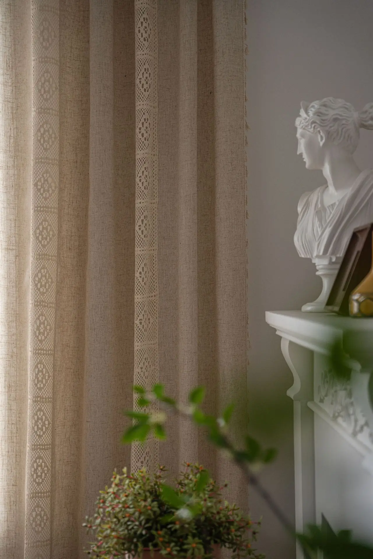 Boho Linen Semi Blackout Curta - Linen Curtain Eyelet 评论和价格