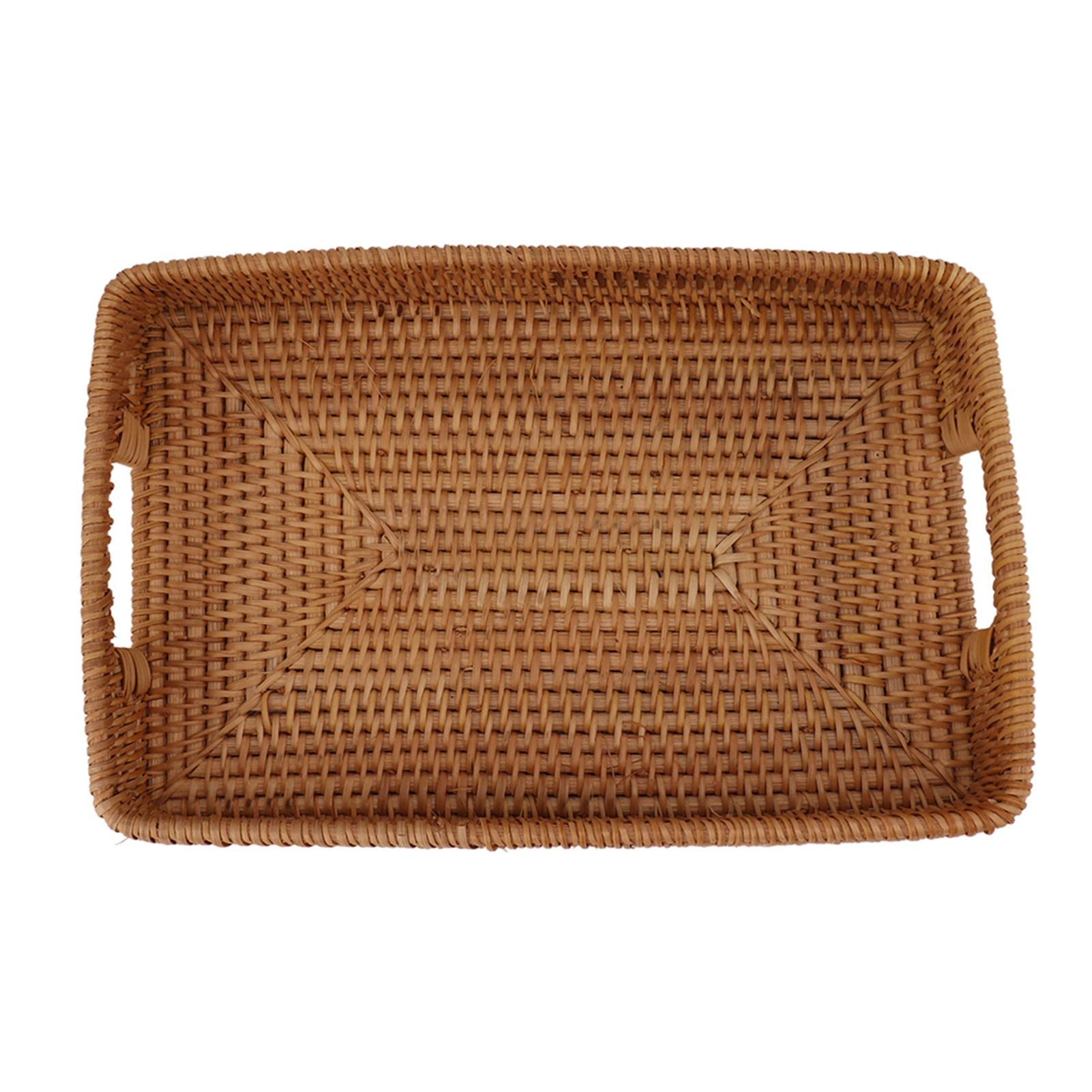 D5 Serving Basket Tray with Ha - Rattan Tray Handle 评论和价格