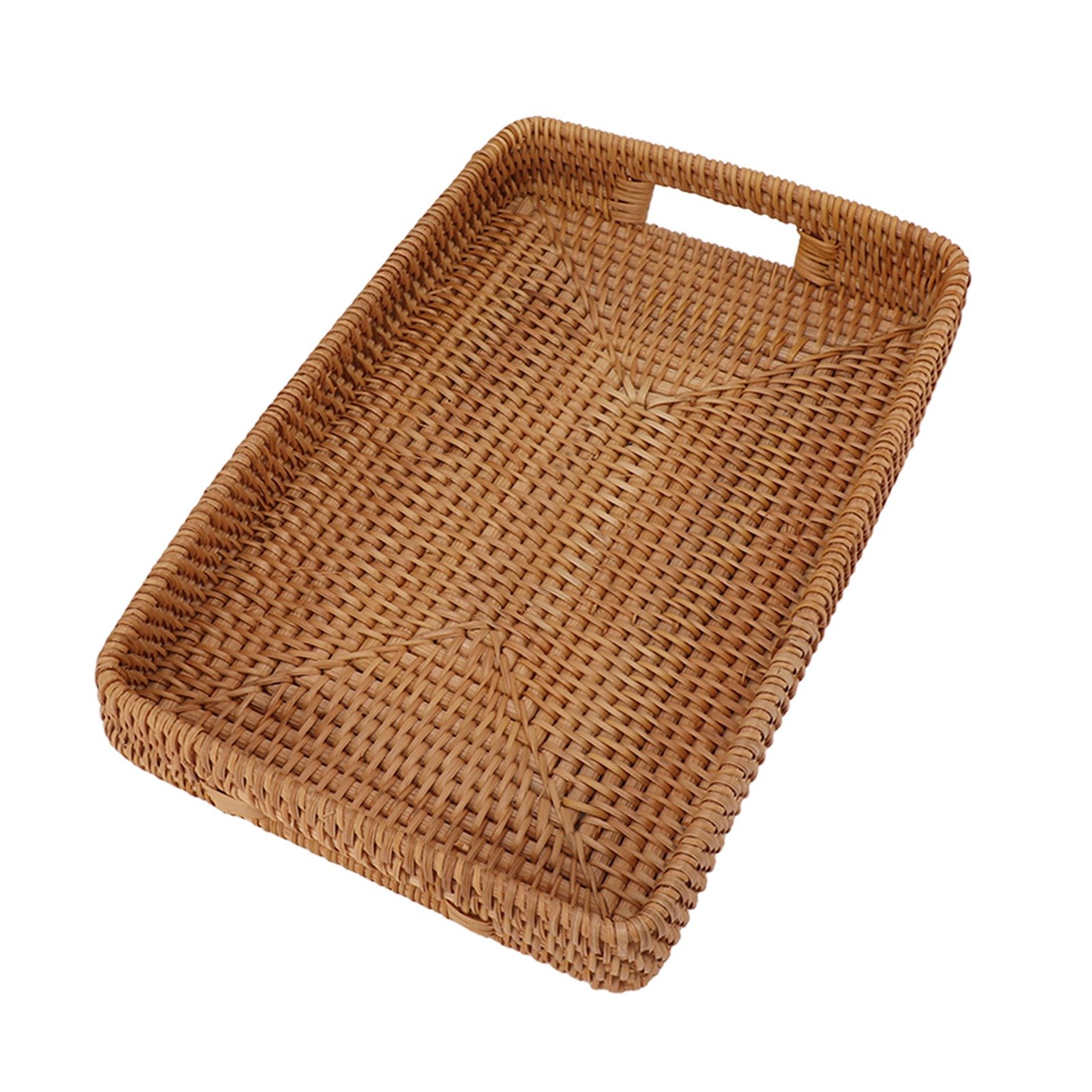 D5 Serving Basket Tray with Ha - Rattan Tray Handle 评论和价格