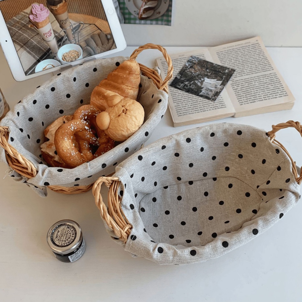 Vintage Fabric Rattan Storage  - Rattan Tray Handle 评论和价格