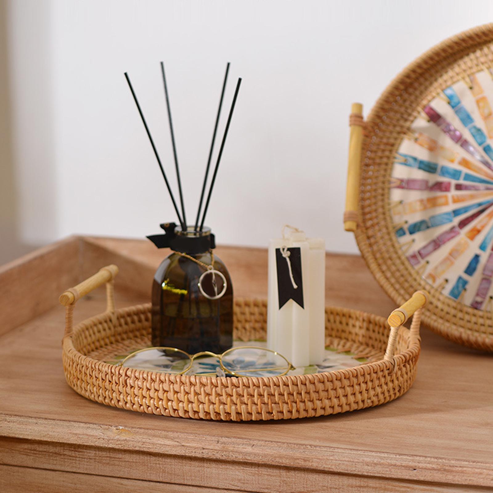 Rattan Serving Tray Bread Serv - Rattan Tray Handle 评论和价格