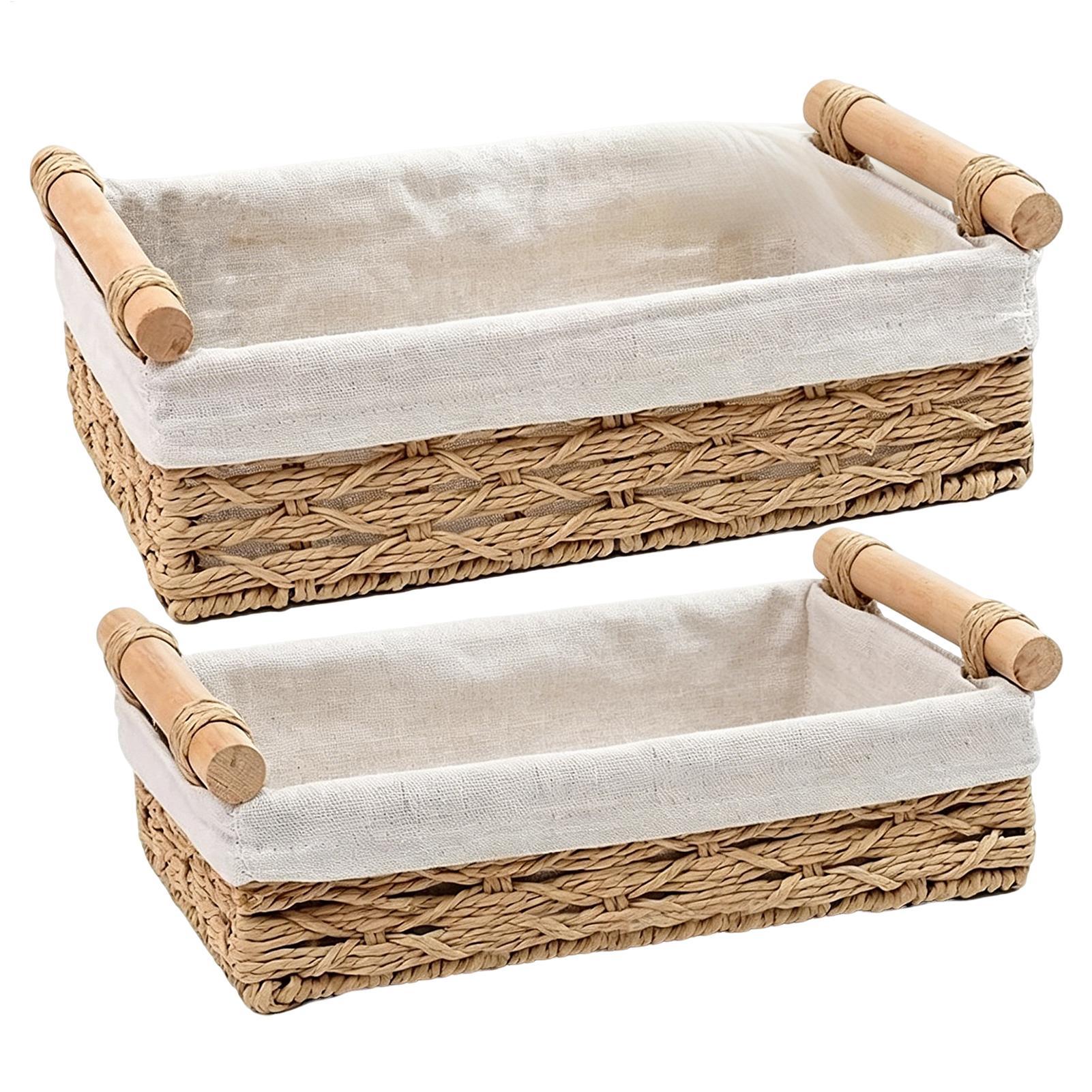 Storage Basket with Handles &  - Rattan Tray Handle 评论和价格