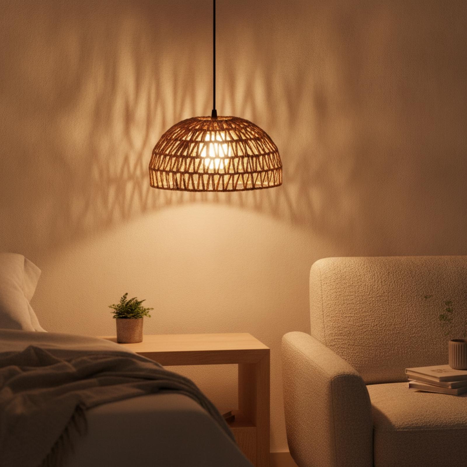 Wicker Style Paper Rope Lamp S - Wicker Pendant Shade 评论和价格