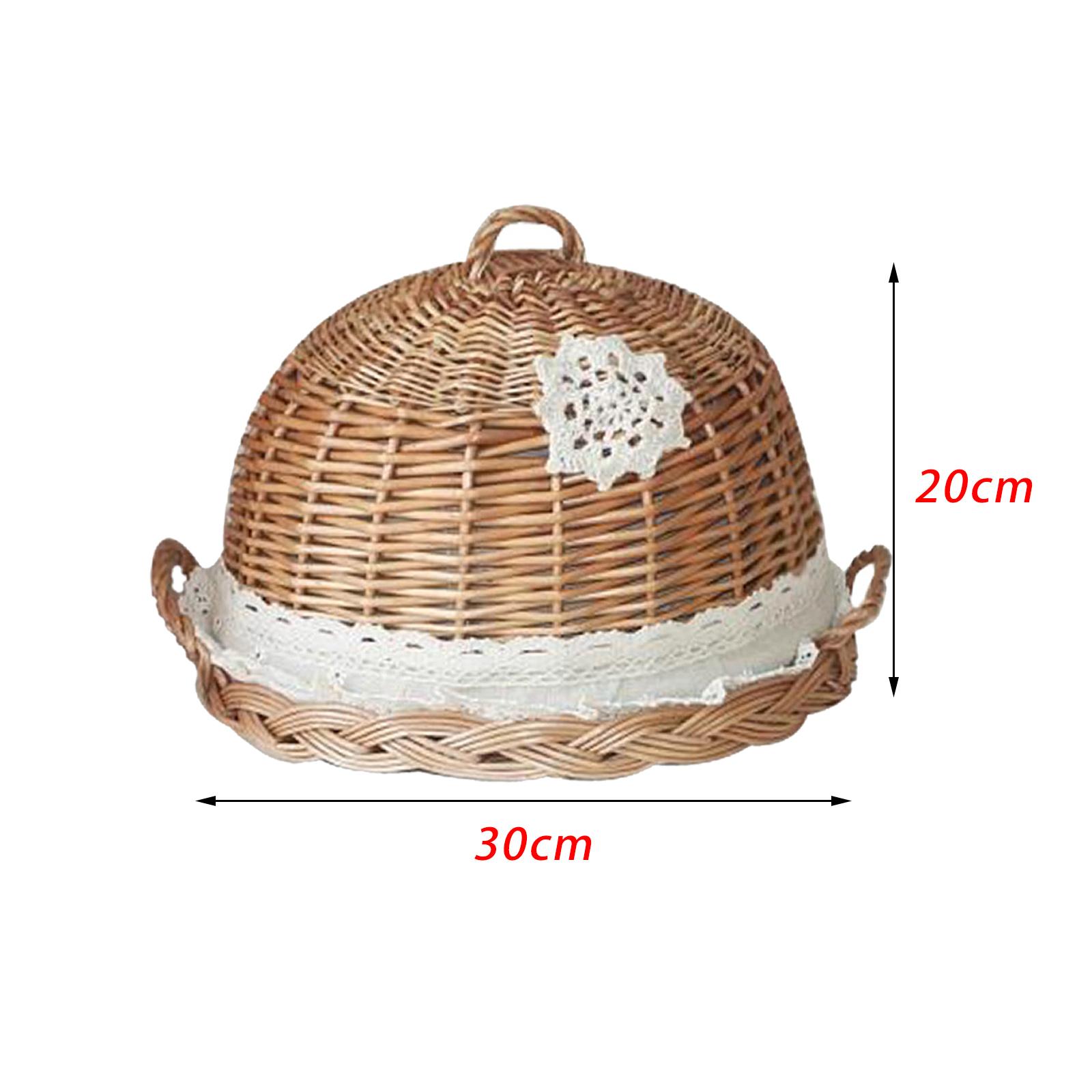Food Dome Lid and Serving Tray - Rattan Tray Handle 评论和价格