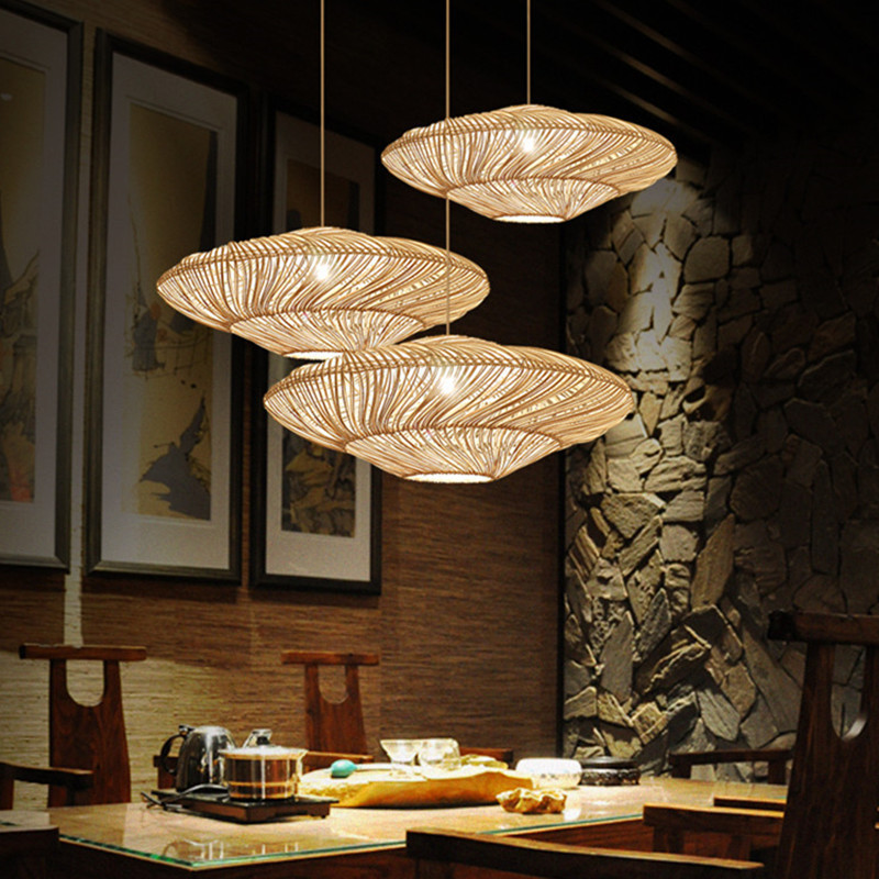 New UFO Shades Pendant Lamp Ja - Wicker Pendant Shade 评论和价格