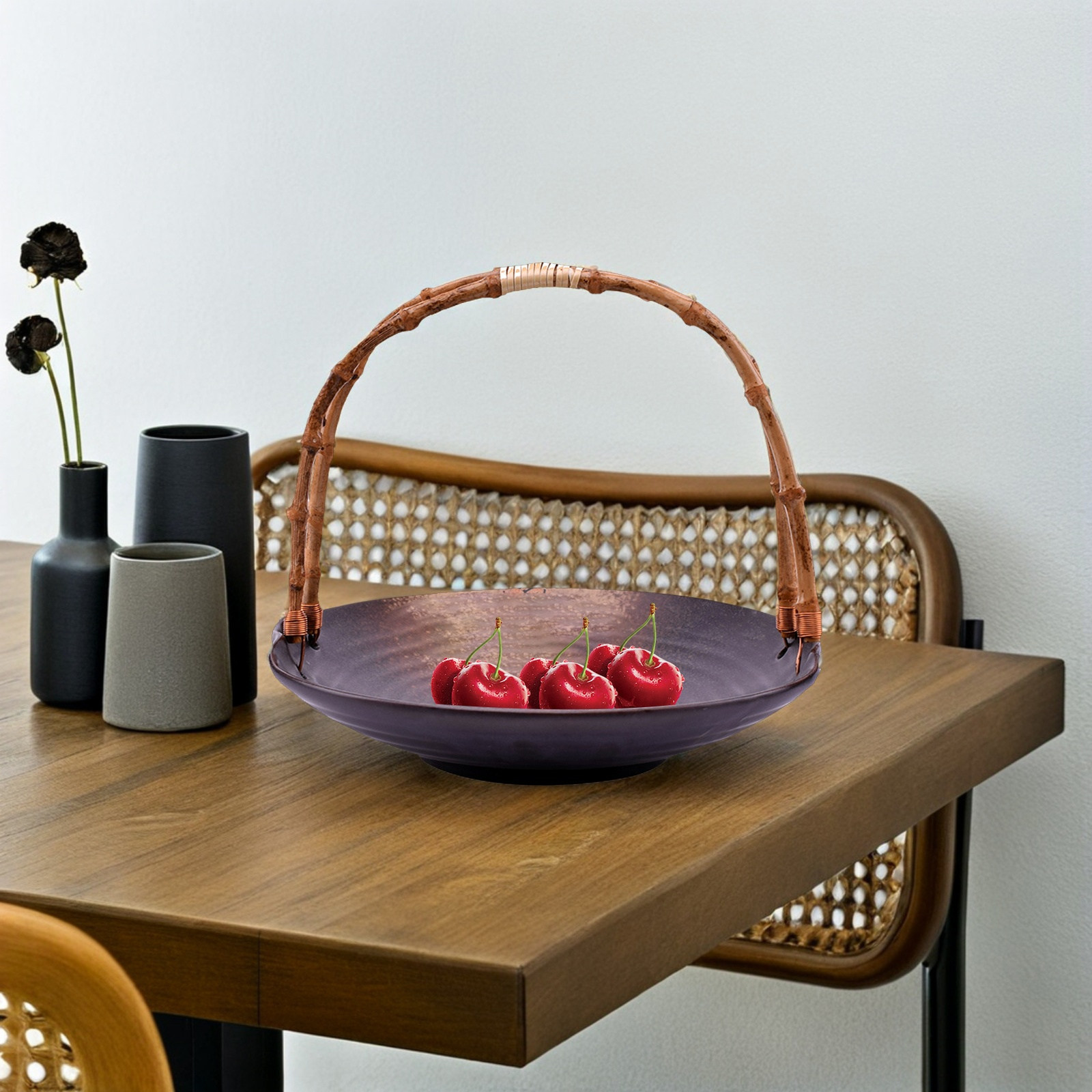 Rattan Wicker Serving Tray Han - Rattan Tray Handle 评论和价格