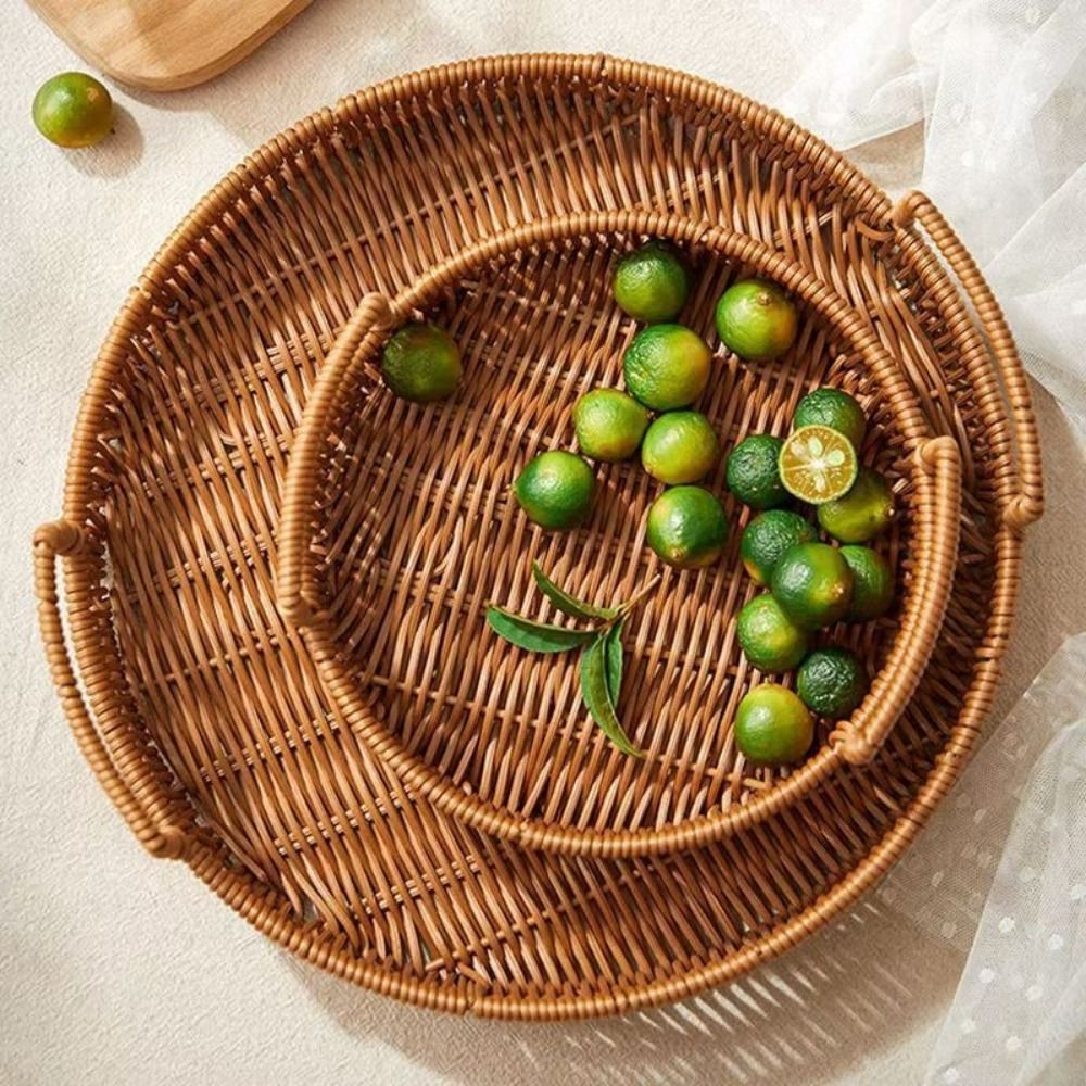 Large Capacity Imitation Ratta - Rattan Tray Handle 评论和价格