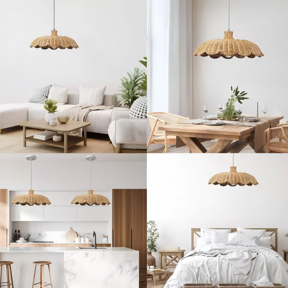 Hand‑Woven Rattan Lampshade Sc - Wicker Pendant Shade 评论和价格
