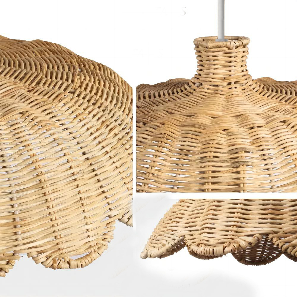 Hand‑Woven Rattan Lampshade Sc - Wicker Pendant Shade 评论和价格