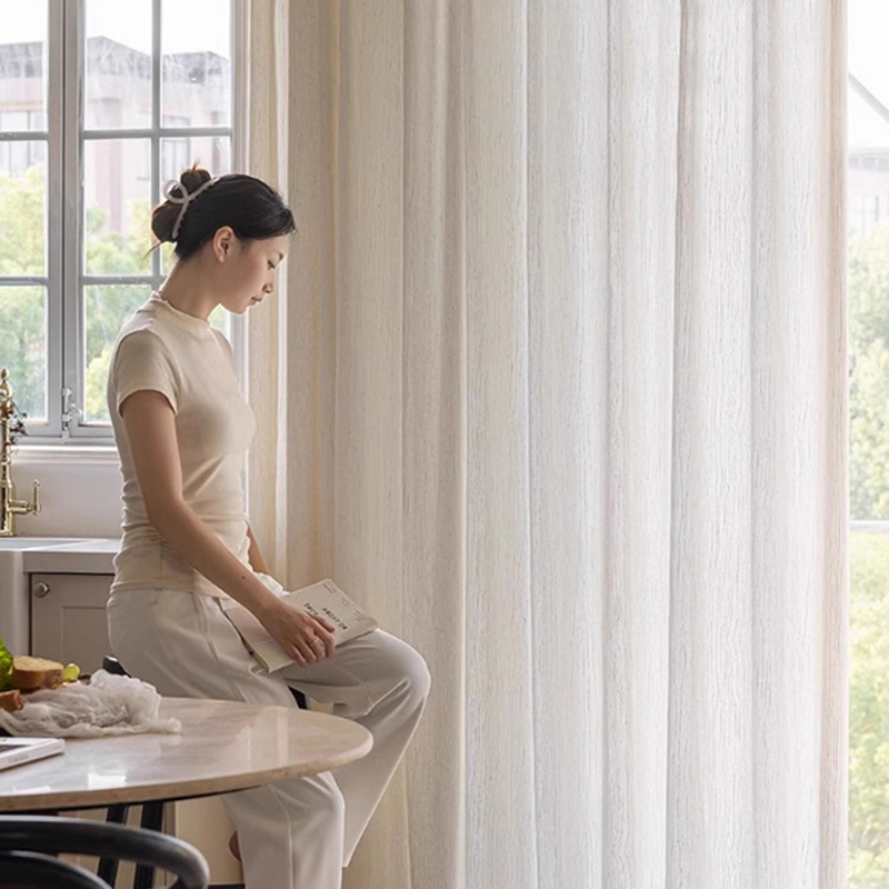 Custom Size Jacquard Linen Sem - Linen Curtain Eyelet 评论和价格